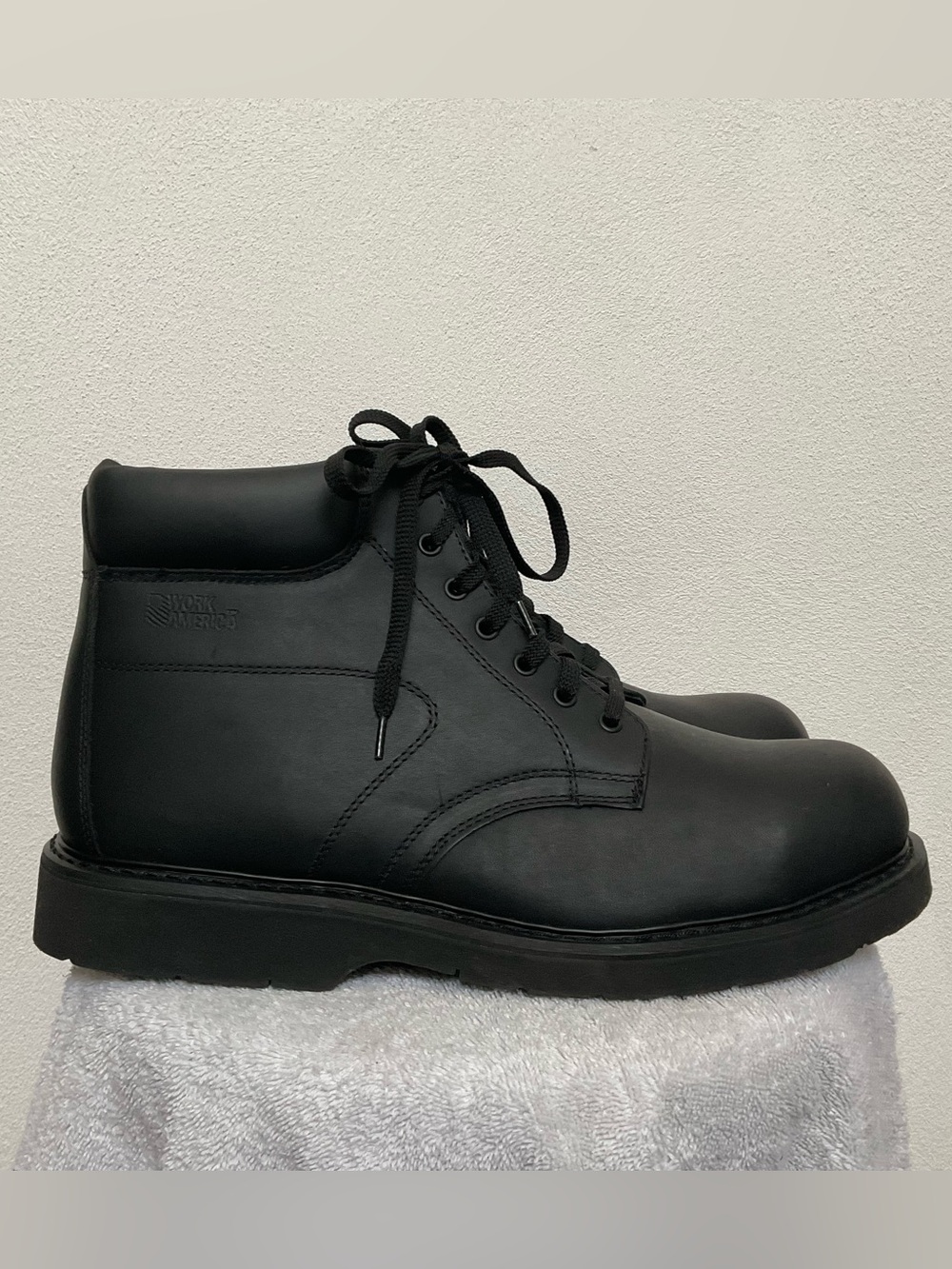 NWOT Work America Footontic Responder II Black Steel Toe Lace Up Boots Size 14
